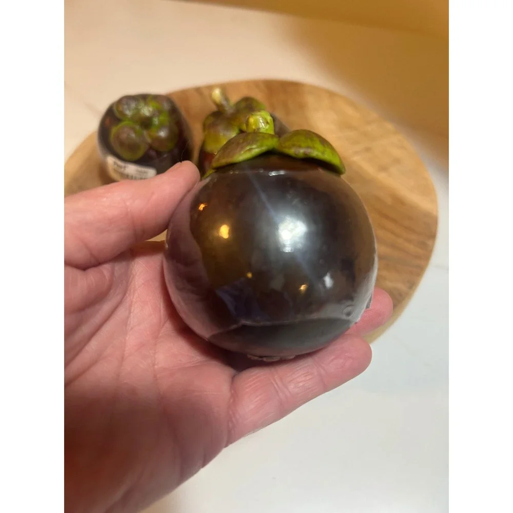 Pier 1 Artificial Mangosteen Fruit Set‎ 3 Purple Decorative Bowl Fillers 2298856